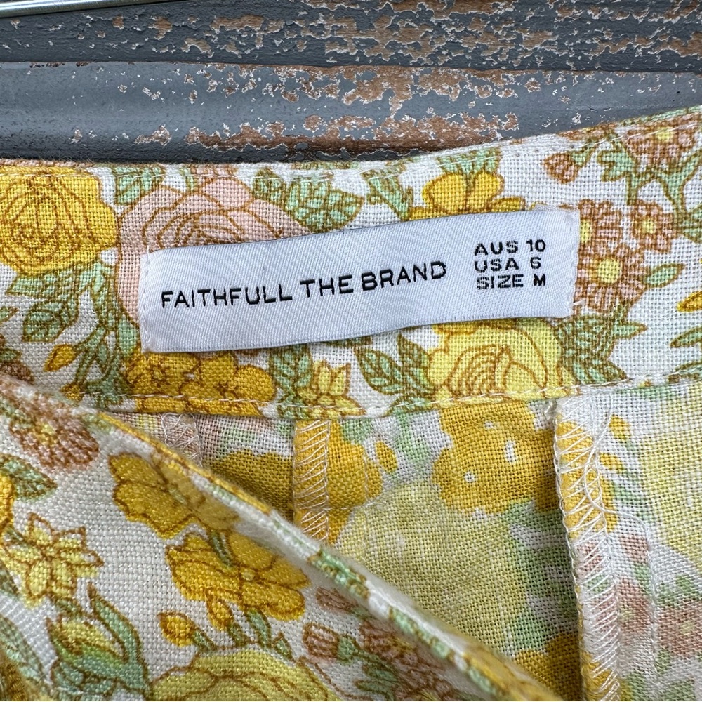 Faithfull The Brand Robina Top & Celia Skort Set Linen Garden Floral Sz 6 - Picture 8 of 16